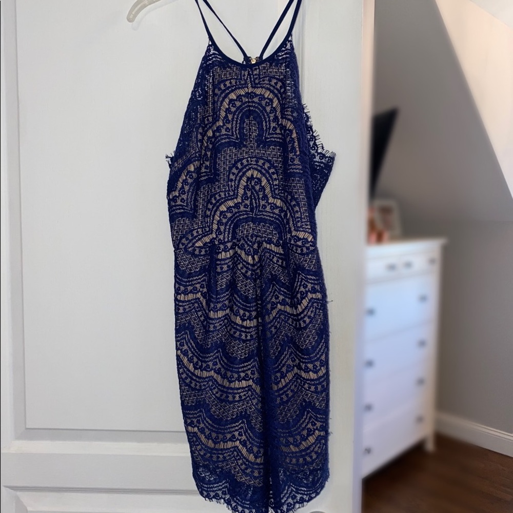 Blue lace dress